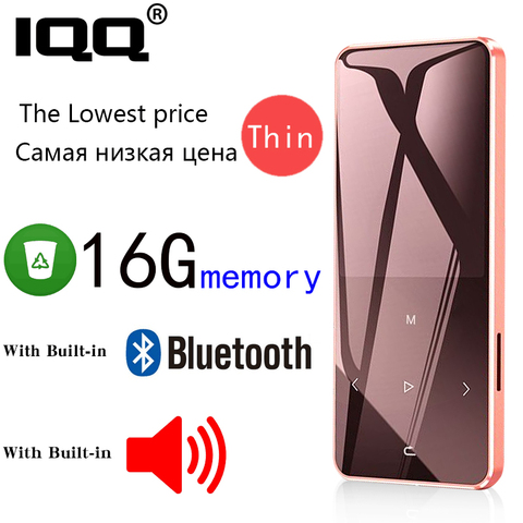 IQQ New Version P2 Bluetooth MP3 Music Player with Touch Screen and Built-in 16GB HiFi Portable Walkman with Radio /FM/ Record ► Photo 1/1