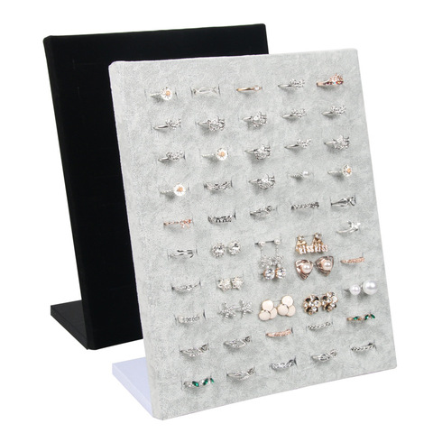 Black/Gray Velvet display Case Jewelry Ring Displays Stand Board Holder Storage Box Plate Organizer 20*10*23CM ► Photo 1/6