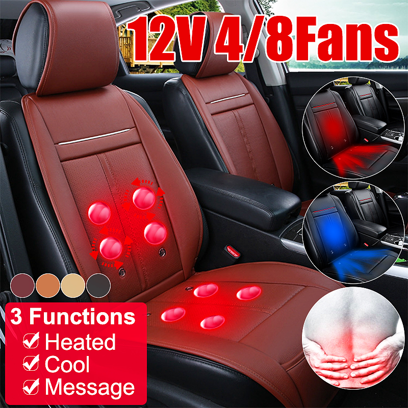 Universal 3 In 1 Car Seat Cover Cooling & Warm Heated & Massage Chair Cushion with 8 Fan Multifunction Automobiles Seat Covers ► Photo 1/6