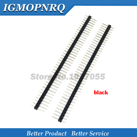 20pcs 1x40 Pin 2.54mm DIP Single Row Female & Male Pin Header connector black new ► Photo 1/1