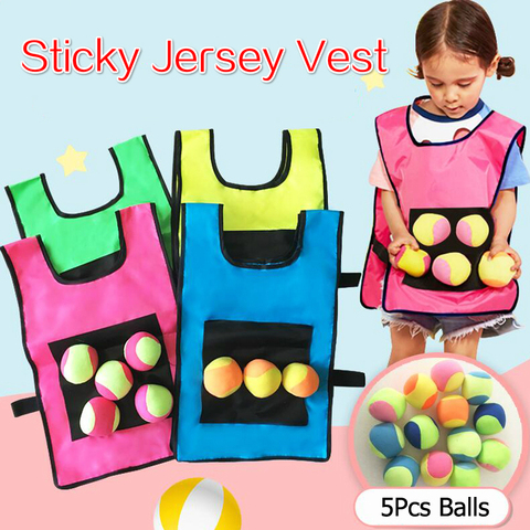 Outdoor Sport Game Props Vest Sticky Jersey Vest Game Vest Waistcoat With Sticky Ball Throwing Toys For Children Kids Sports Toy ► Photo 1/6