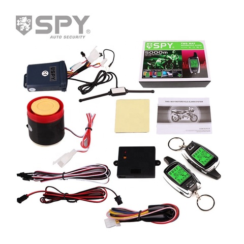 2022 SPY 2 Way Motorcycle Alarm System with Remote Engine Start Starter Microwave Sensor Colorful LCD Pager Display ► Photo 1/4