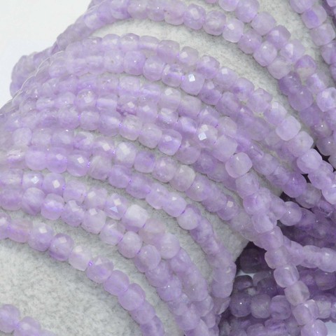 Natural Lavender Amethyst Faceted Irregular Cube Bead 4.5mm ► Photo 1/4