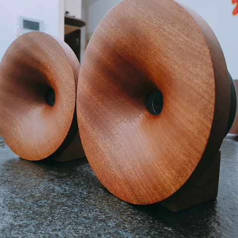 pair 2 pcs  MeloDavid  audio  Titanum Ti dome Horn tweeter speaker  98db +wooden support ► Photo 1/6