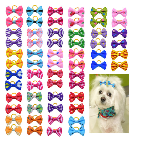 10/20/30pcs Dog Grooming Bows mix 30colours Cat dog Hair Bows Small Pog Grooming Accessories Dog Hair Rubber Bands Pet Supplier ► Photo 1/6