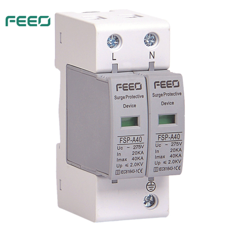 FEEO SPD AC 2P 275V surge voltage protection lightning protection over voltage protection ► Photo 1/1
