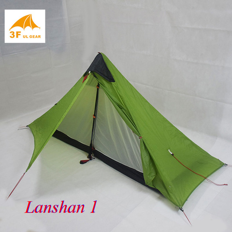 Just 950 grams 3F UL Lanshan 1 Person Ultralight Camping Tent 3 Season 4 season  Professional 15D Silnylon  Rodless Tent ► Photo 1/6