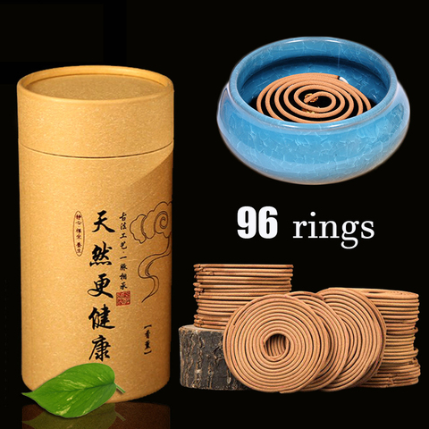 Natural 96 Rigns Coil Incense In Box Bulk Sale Anti-Odour 4 Hours Living Room Round Incense Optional Incense Burner Ceramic ► Photo 1/5