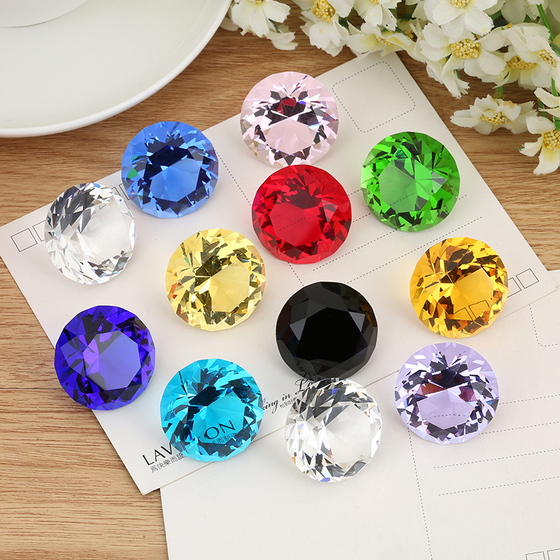 Crystal Colorful Paperweight Faceted Cut Glass Diamond Decor Craft DIY 6-40MM 