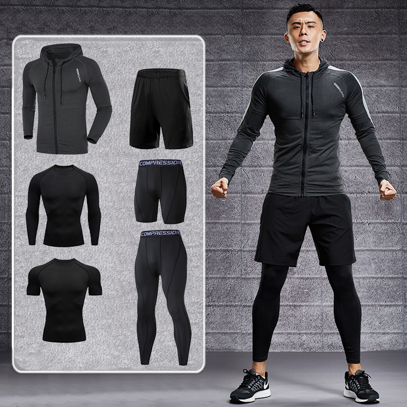 Dry Fit Men's Training Sportswear Set Gym Fitness Compression