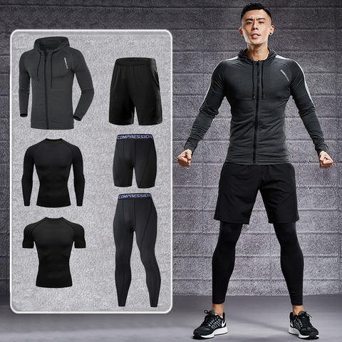 Dry Fit Men's Training Sportswear Set Gym Fitness Compression Sport Suit Jogging Tight Sports Wear Clothes 4XL5XL Oversized Male ► Photo 1/6