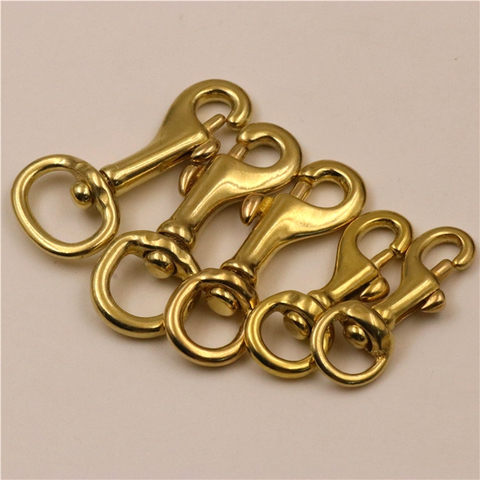 Solid Brass Trigger Swivel Eye Bolt Snap Hook For webbing Leather Craft Bag Strap Belt Hook Clasp Pet Dog Leash Clip ► Photo 1/6