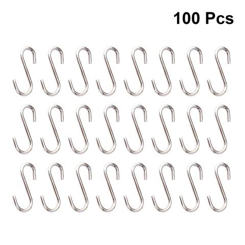 100PCS DIY Mini S-shaped Hooks Sturdy S-shaped Hooks Stainless Steel S-shaped Hangers Metal DIY Mini S-shaped Hanging Hooks ► Photo 1/6