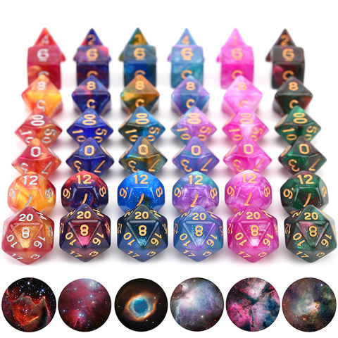 New Nebula Dice Set with Black Drawstring Bag for DnD MTG Tabletop RPGs Games ► Photo 1/6