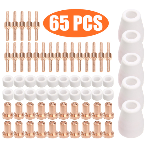 65Pcs Plasma Cutter Tip Electrodes & Nozzles Kit Consumable Accessories For PT31 CUT 30 40 50  Plasma Cutter Welding Tools ► Photo 1/6