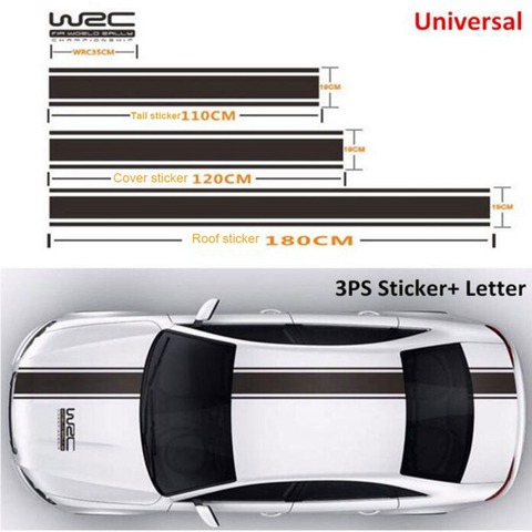 Car Body Sticker Racing Rally Sport Decal Hood Roof Rear Trunk Long Stripe Racing Sports Vinyl Universal Styling ► Photo 1/6