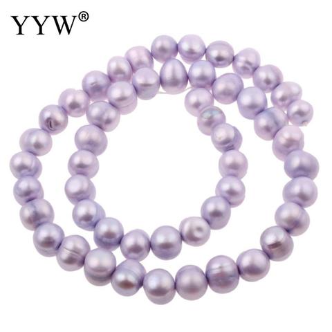 Round Light Purple 8-9mm Pearl 15 Inch Cultured Baroque Freshwater Pearl Beads for DIY Elegant Necklace Bracelet Jewelry Making ► Photo 1/6