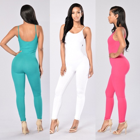 Women Sexy Jumpsuit Summer Camis Rompers Bodycon Skinny Bodysuit Pencil Pants Playsuit Overalls Women Streetwear Jumpsuits ► Photo 1/6