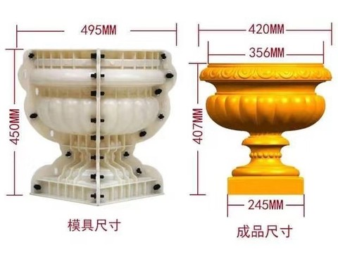 New Hot Sale ABS Plastic Concrete Flower Pot Mold For Garden and Home Decoration Vase ► Photo 1/3