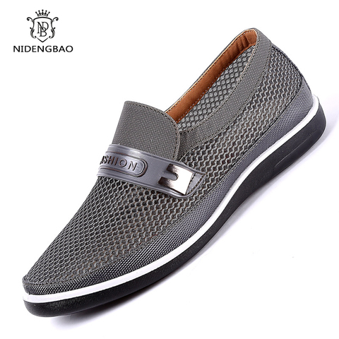 New Summer Mesh Casual Shoes Men Slip-On Flat Sapatos Hollow Out Comfortable Father Shoes Man Casual Moccasins Basic Espadrille ► Photo 1/6