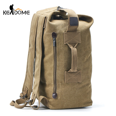 Men Military Backpack Tactical Bag Travel Climbing Handbag Army Bags Canvas Foldable Bucket Cylinder Shoulder Pack Sports XA129D ► Photo 1/6