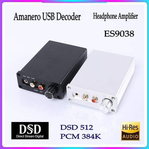 ES9038Q2M DAC Board USB Digital Interface 32Bit 384k RCA 3.5MM Output Audio Decoder Headphone Amplifier Sound Card For Amanero ► Photo 1/6