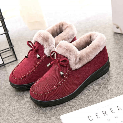 LLUUMIU women boots winter Shoes 2022 Snow Boots Round Toe Cotton Fabric Slip-on Flat With Sewing Solid Color Platform Boots ► Photo 1/6