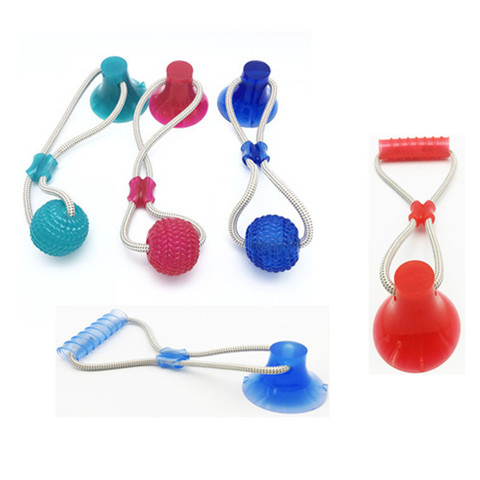 Dog Interactive Activity Toy Doggy Suction Cup Push Ropeball TugToy TPR ball for Pet Tooth Cleaning ► Photo 1/6