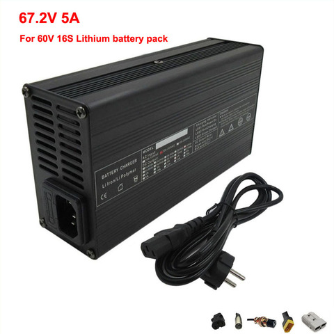 360W 110V / 220V 50-60Hz 67.2V 5A Charger 60V 5A Li-ion Charger for 16S 60V lithium battery pack Fast charger Free shipping ► Photo 1/6