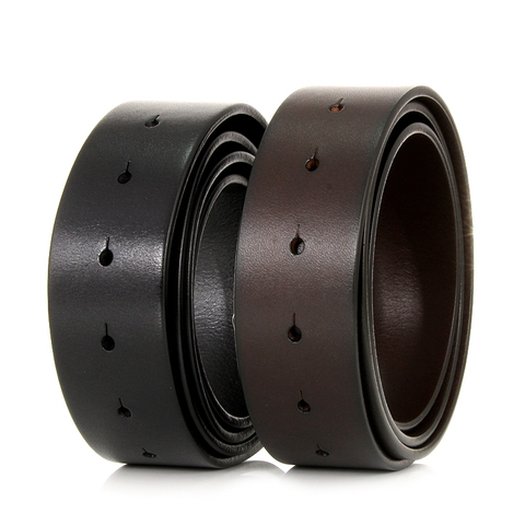 Pure Cowhide Belt Strap 3.3CM 3.8cm No Buckle Genuine Leather Belts With Round Holes High Quality without smooth buckle ► Photo 1/6