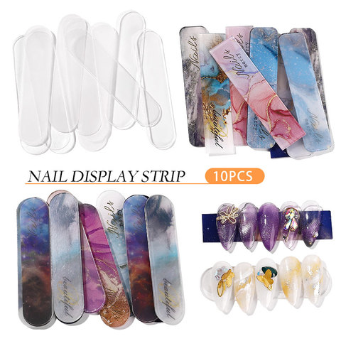 10pcs False Nails Tips Display Showing Shelf Reusable Nail Art Stand Holder Board Card Practice for Gel Polish Salon Tools ► Photo 1/6
