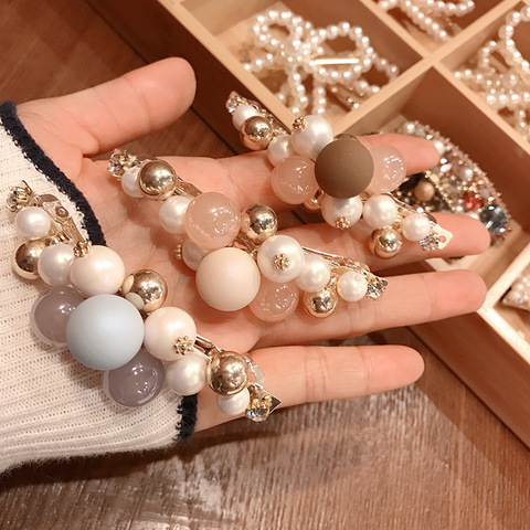 2022 New Korean Sweet Imitation Pearl Spring Clip Hairpin Rhinestone Barrettes for Women Fashion Hair Accessories ► Photo 1/6