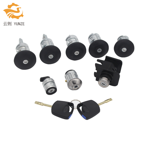 2T1AV22050AD 4425134 COMPLETE LOCK SET IGNITION SWITCH LEFT RIGHT DOOR LOCK TRUNK LOCK FOR FORD TRANSIT CONNECT 2002-2007 8PCS ► Photo 1/4