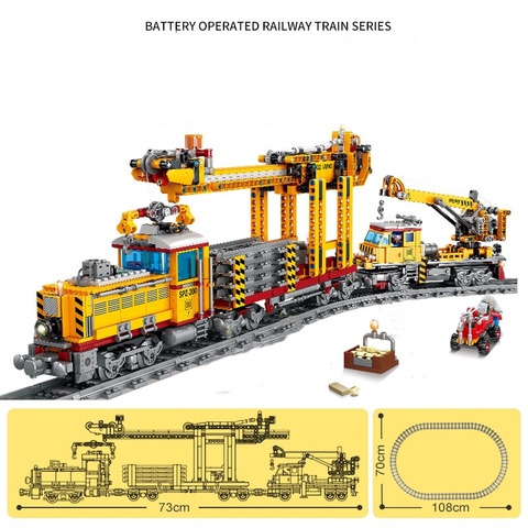 Trains Building Blocks City track laying machine Power Function Technic Train station Bricks DIY Toy For Children Christmas gift ► Photo 1/1