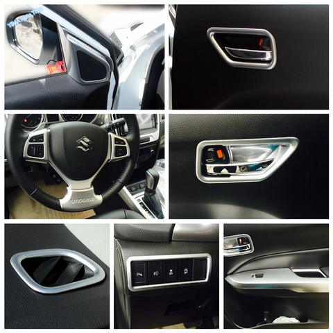 Fit For Suzuki Vitara Escudo 2015 - 2022 Head Lights Button / Air AC Outlet Vent / Door Handle Bowl Frame Cover Trim Matte Style ► Photo 1/6