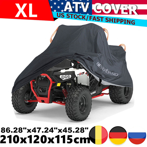 XL 210 cm 82.68 inch 190T Black Design Quad ATV Motor Scooter Motorbike Covers Waterproof Rain Proof Dust UV Sun Protector D20 ► Photo 1/6