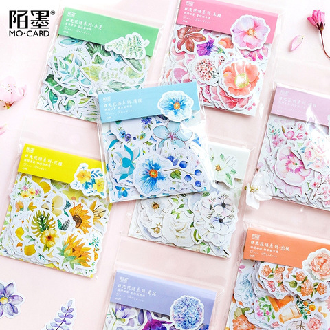 45 Pcs/Pack Mohamm Kawaii Japanese Decoracion Journal Cute Diary Flower Stickers Scrapbooking Flakes Stationery School Supplies ► Photo 1/5