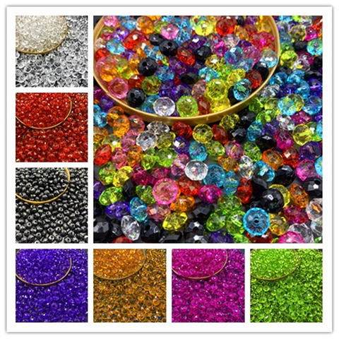 6/8/10/12mm Flat beads Rondelle Faceted Acrylic Beads Loose Spacer Beads for Handmade DIY Necklace Bracelet Jewelry Making ► Photo 1/5