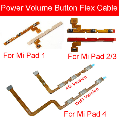 Power & Volume Mute Flex Cable For Xiaomi Mi Pad MiPad 1 2 3 4 4G/WIFI Version Power Volume Side Button Flex Cable Repair Parts ► Photo 1/6