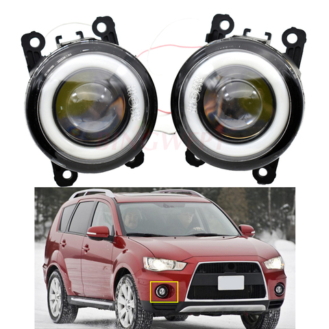 2PCS Car Accessories 30W LED Fog Light Angel Eye DRL Daytime Running Light H11 12V For M-itsubishi Outlander XL 2007-2013 ► Photo 1/6