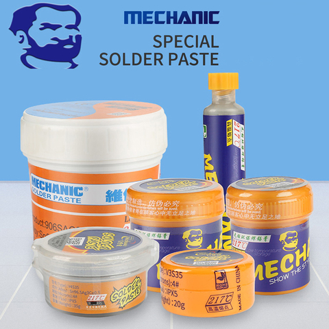 MECHANIC Lead-Free BGA Solder Paste Flux Low High Temperature Soldering Tin Cream Welding Flux Paste for BGA Rework Station ► Photo 1/6