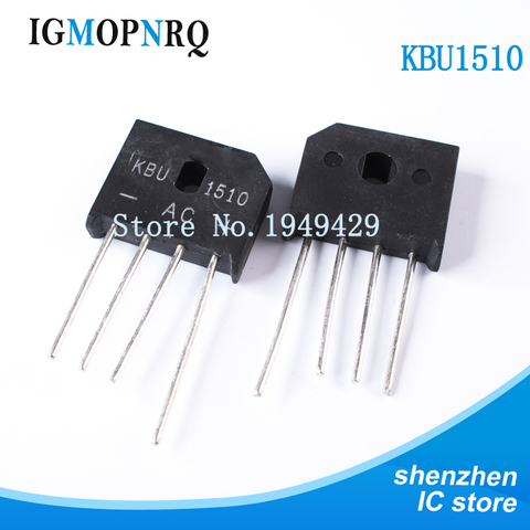 5PCS/LOT KBU1510 KBU-1510 15A 1000V ZIP Diode Bridge Rectifier New ► Photo 1/2