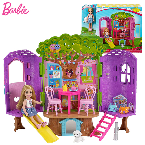 Original Barbie Club Chelsa Doll and Accessories Princess Baby Doll Toys for Children Pets Leisure Tree House Girls Toy Gift Set ► Photo 1/6