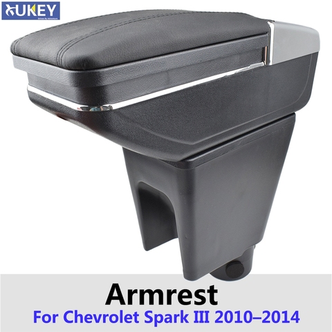 Leather Armrest For Chevrolet Spark III 2010–2014 Car Storage Interface Box Arm Rest Modification Daewoo Matiz 2011 2012 ► Photo 1/6