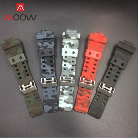 Resin Sport Strap for Casio G-shock GA-110 120 GD-100 GW-8900 GLS Camo Printed Men Waterproof Rubber Replace Bracelet Watch Band ► Photo 1/6