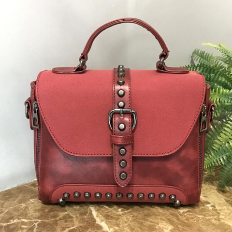 Chuwanglin Crossbody Bags For Women Messenger Bags Vintage Leather Bags Handbags Women Famous Brand Rivet Shoulder Sac F302 ► Photo 1/6