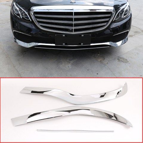 3 Pcs For Mercedes Benz E Class W213 2016-2022 ABS Chrome Front Bumper Plate Car Accessories ► Photo 1/6