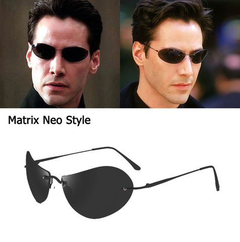 New Ultralight Rimless titanium Men Driving Sports Sun Glasses The Matrix Neo Style Sunglasses Oculos De Sol ► Photo 1/6