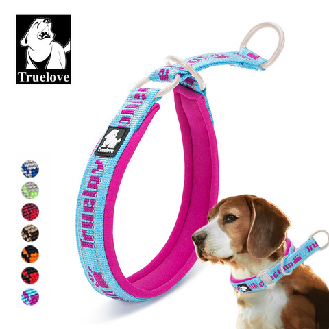 Truelove Neoprene Dog Choker Collar Nylon Soft Embroider Dog Slip Collar Training Reflective Adjustable Pitbull Collier Chien ► Photo 1/6