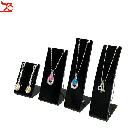 Acrylic Necklace Jewellry Display Holder Earring Pendant Stud Jewelry Exhibition Shelf White Black Clear Jewellery L Shape Stand ► Photo 1/6